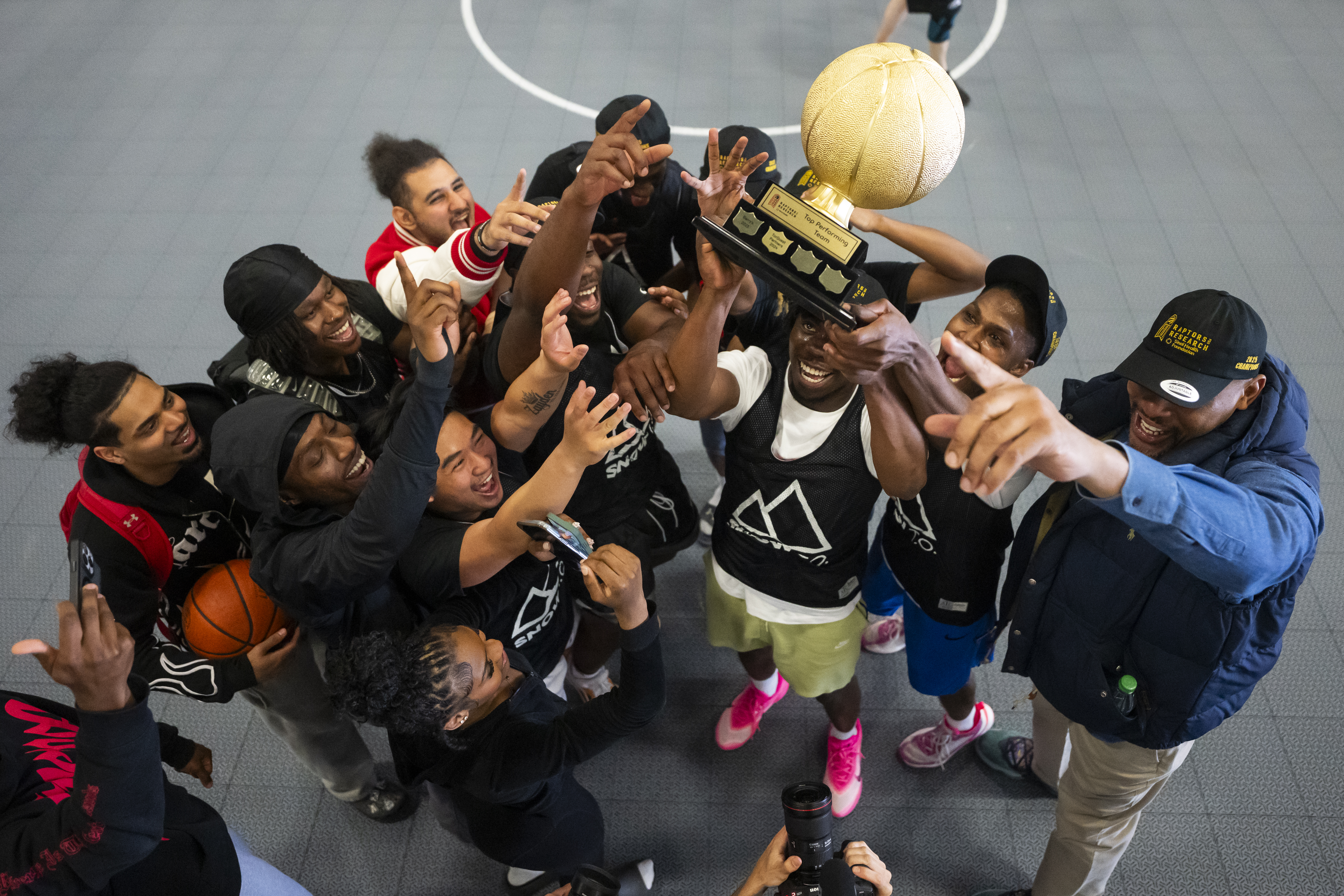 player dribbling basketball around another player